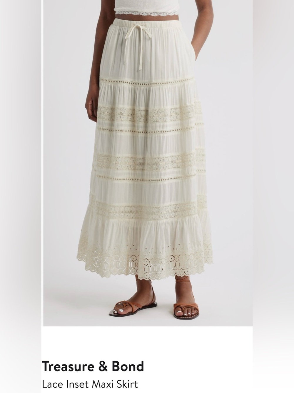 Treasure & Bond
Lace Inset Maxi Skirt M